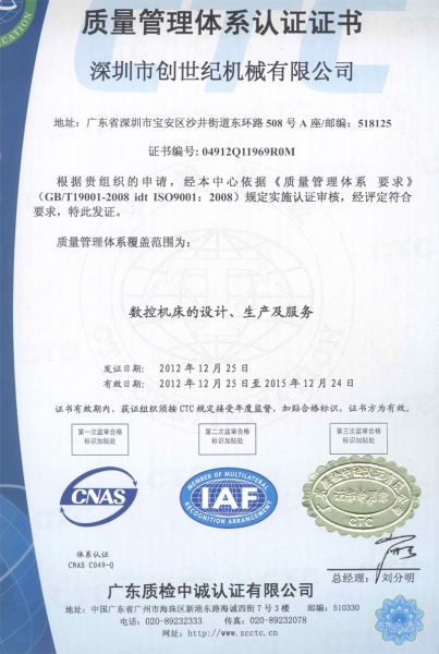 ISO9001质量管理体系认证