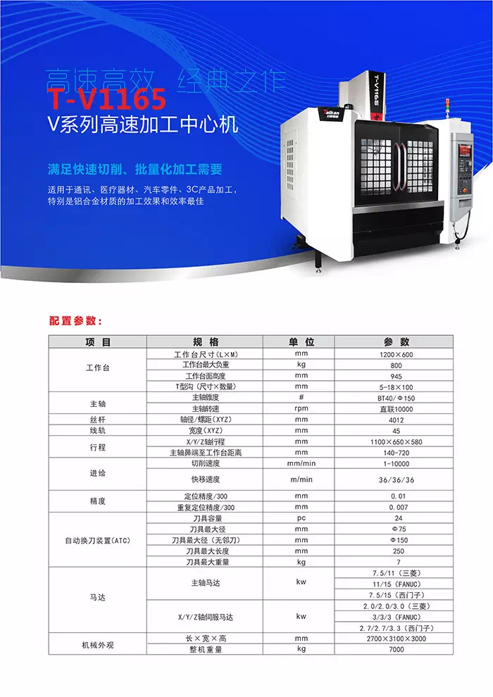 台群精机T-V1165加工中心，高速高效CNC助力5G发展